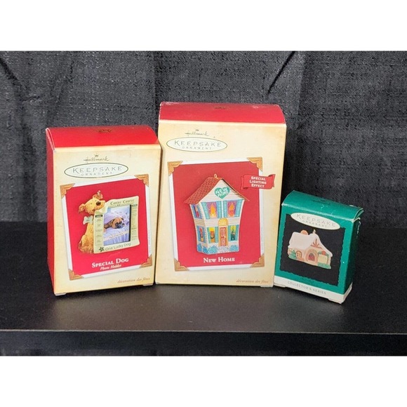 Hallmark Other - Hallmark Keepsake Christmas Ornament Lot of 3 Special Dog, New Home, Hat Shop